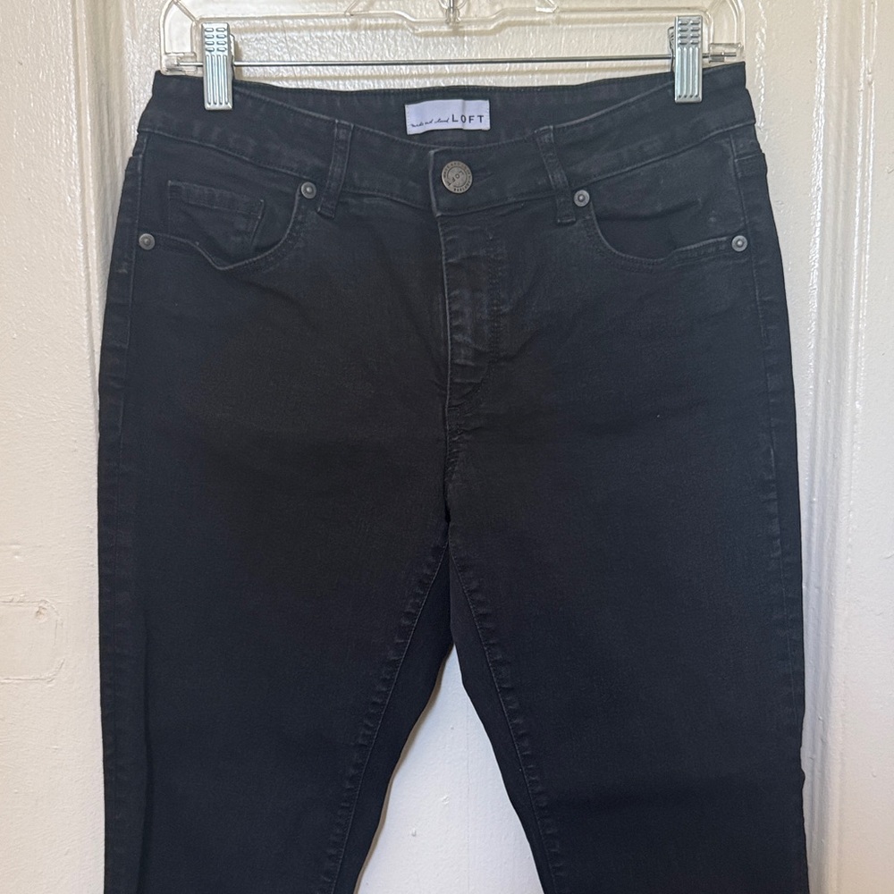 LOFT Women's Black Curvy Straight Jeans